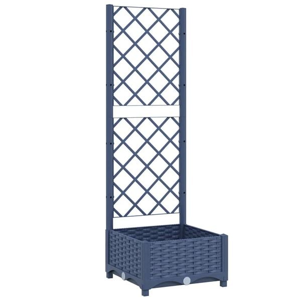 vidaXL Ζαρντινιέρα Κήπου με Καφασωτό Μπλε Γκρι 40x40x121,5εκ. από PP