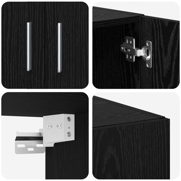 Ντουλάπι Αποθήκευσης vidaXL Μαύρος Δρύς 70x42.5x225 εκ. Επεξεργασμένο Ξύλο