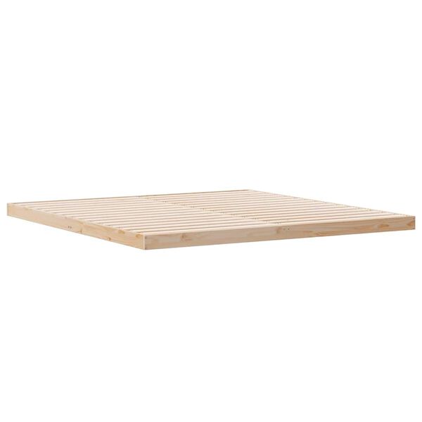 vidaXL Κρεβάτι δαπέδου Φυσικό 200 x 210 cm Μασίφ ξύλο πεύκου