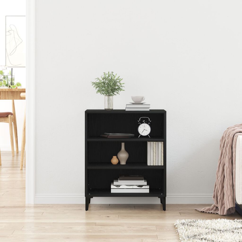 vidaXL Πλαϊνό γραφείο Μαύρο Δρυς 57x35x70 εκ, Φτιαγμένο από ξύλο