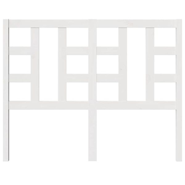 vidaXL Κεφαλάρι Κρεβατιού Λευκό 126 x 4 x 100 εκ. Μασίφ Ξύλο Πεύκου