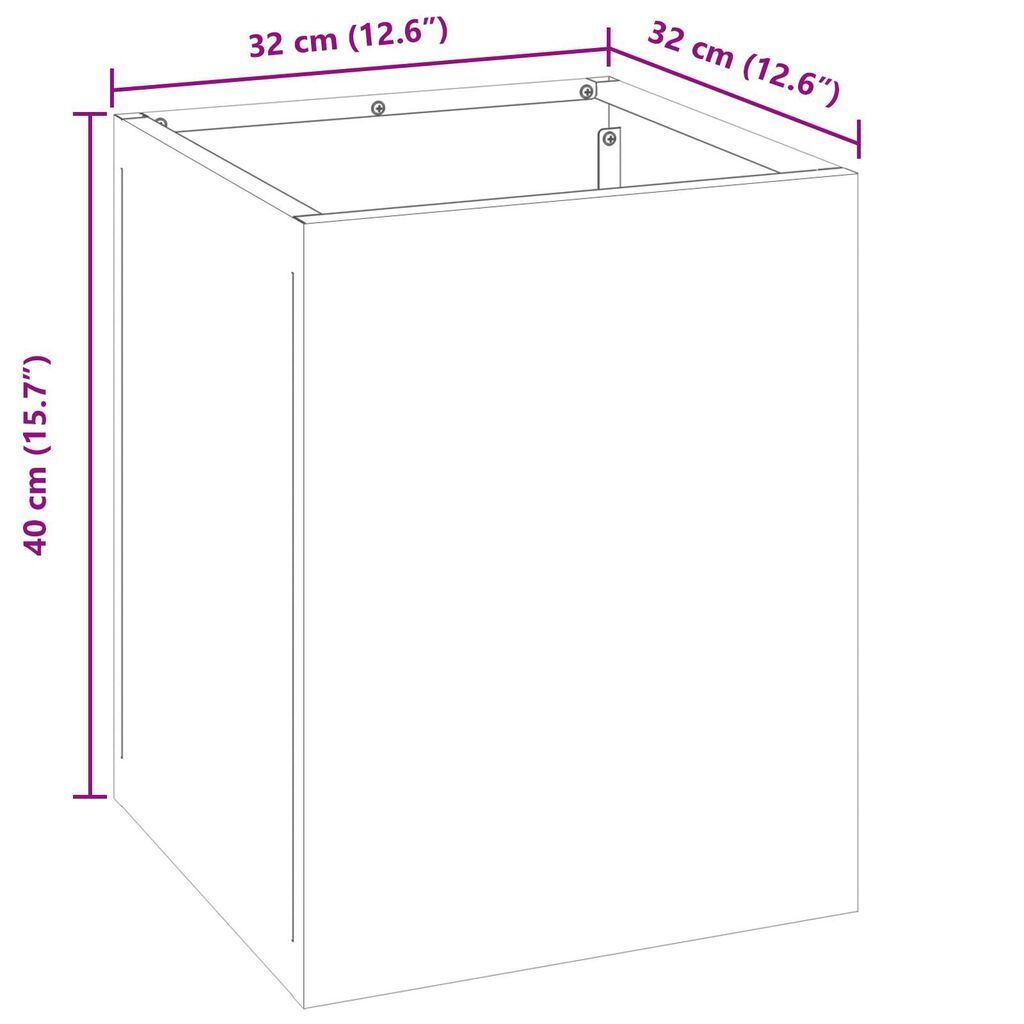 vidaXL Γλάστρα Κήπου Ανθρακί 50 x 32 x 40 εκ Κρύα έλαση από χάλυβα
