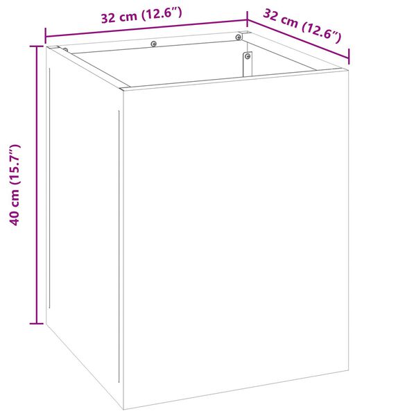 vidaXL Γλάστρα Κήπου Ανθρακί 50 x 32 x 40 εκ Κρύα έλαση από χάλυβα