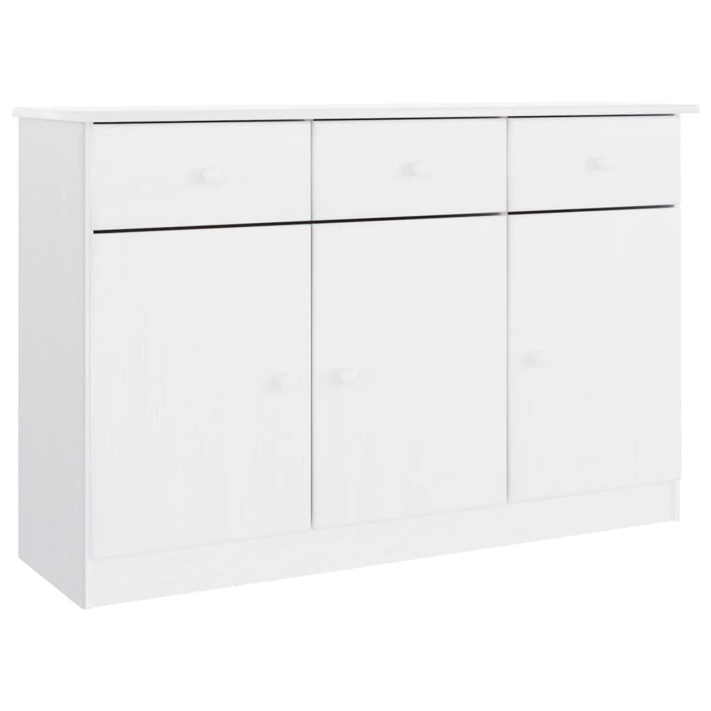 vidaXL Ντουλάπι ALTA Λευκό 112 x 35 x 73 εκ. από Μασίφ Ξύλο Πεύκου