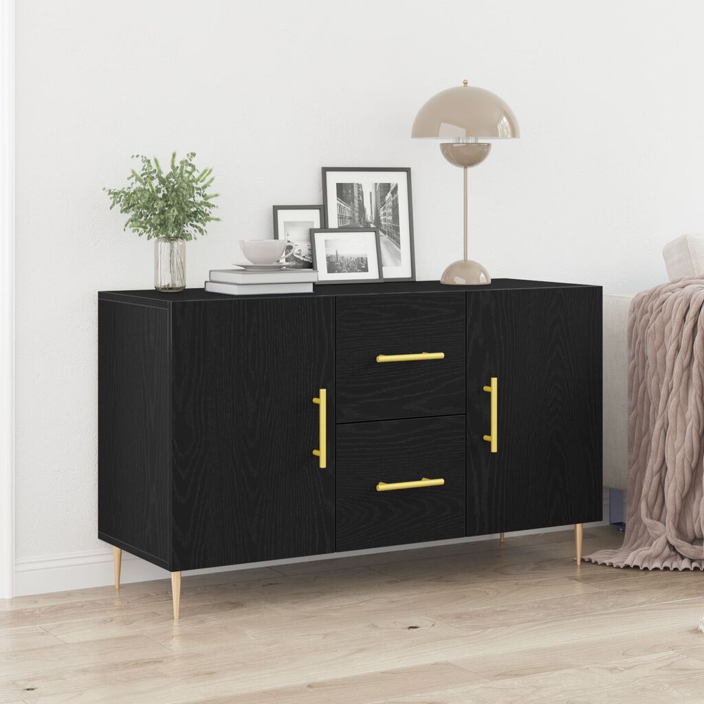 vidaXL Κονσόλα Μαύρη Δρυς 100x36x60 εκ. Κατασκευασμένο Ξύλο