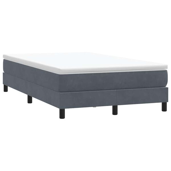vidaXL Box Spring Κρεβάτι χωρίς στρώμα Σκούρο γκρι Βελούδινο
