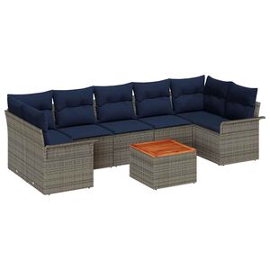 vidaXL &Sigma;&epsilon;&tau; &Kappa;&alpha;&nu;&alpha;&pi;έ &Kappa;ή&pi;&omicron;&upsilon; 8 pcs &Gamma;&kappa;&rho;&iota; &kappa;&alpha;&iota; Navy Blue &sigma;&upsilon;&nu;&theta;&epsilon;&tau;&iota;&kappa;ό &rho;&alpha;&tau;ά&nu;