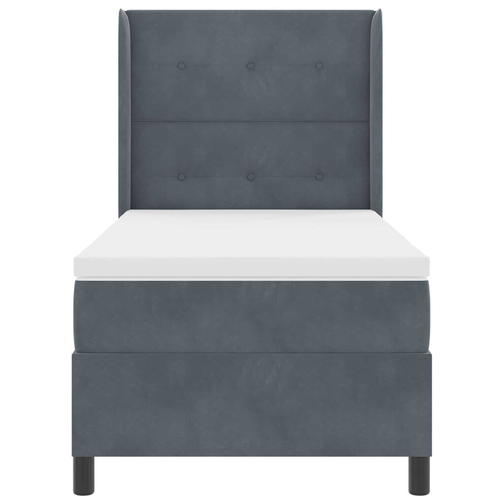 vidaXL Κρεβάτι Box Spring LED με Στρώμα Σκούρο γκρι 80 x 200 cm