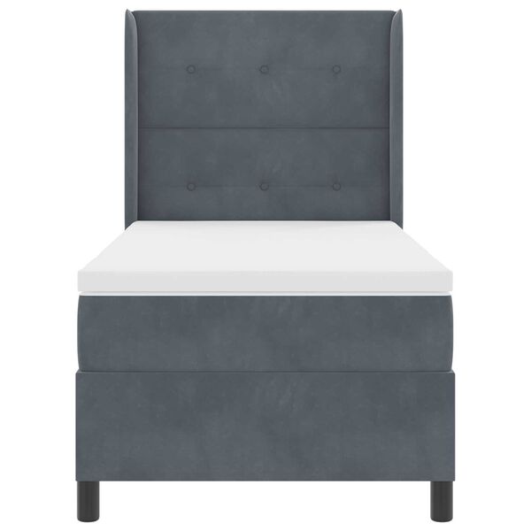 vidaXL Κρεβάτι Box Spring LED με Στρώμα Σκούρο γκρι 80 x 200 cm