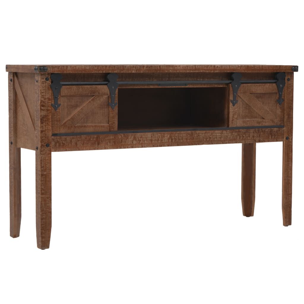 vidaXL Τραπέζι Κονσόλα Καφέ 131 x 35,5 x 75 εκ. από Μασίφ Ξύλο Ελάτης