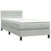 vidaXL &Kappa;&rho;&epsilon;&beta;ά&tau;&iota; Boxspring &mu;&epsilon; &Sigma;&tau;&rho;ώ&mu;&alpha; & LED &alpha;&nu;&omicron;&iota;&chi;&tau;ό &gamma;&kappa;&rho;&iota; 90x220 &epsilon;&kappa;. &Beta;&epsilon;&lambda;&omicron;ύ&delta;&iota;&nu;&omicron;