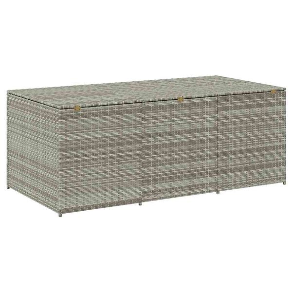 vidaXL Κουτί Αποθήκευσης Κήπου Γκρι 180x90x70 εκ. από Συνθετικό Ρατάν