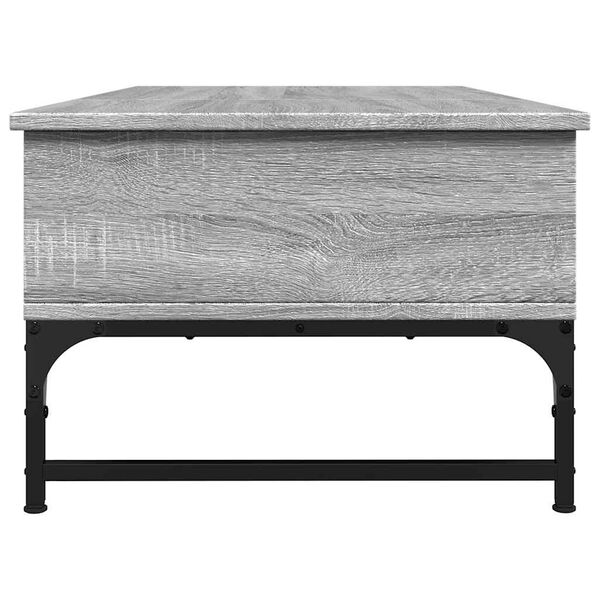 vidaXL Τραπεζάκι Σαλονιού Γκρι Sonoma 100x50x35 εκ. Επεξ. Ξύλο/Μέταλλο