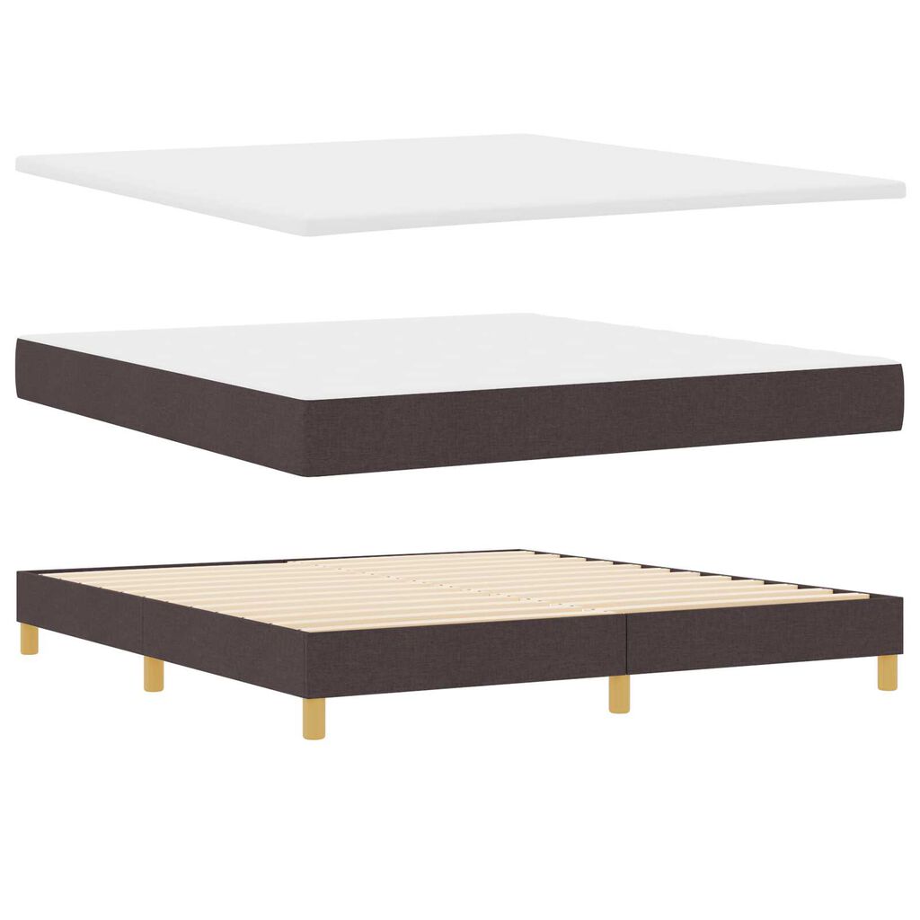 vidaXL Κρεβάτι με ελατήρια με Ματress & LED Καφέ 180x200 εκ. Ύφασμα