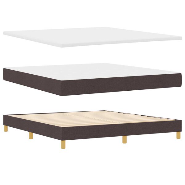 vidaXL Κρεβάτι με ελατήρια με Ματress & LED Καφέ 180x200 εκ. Ύφασμα