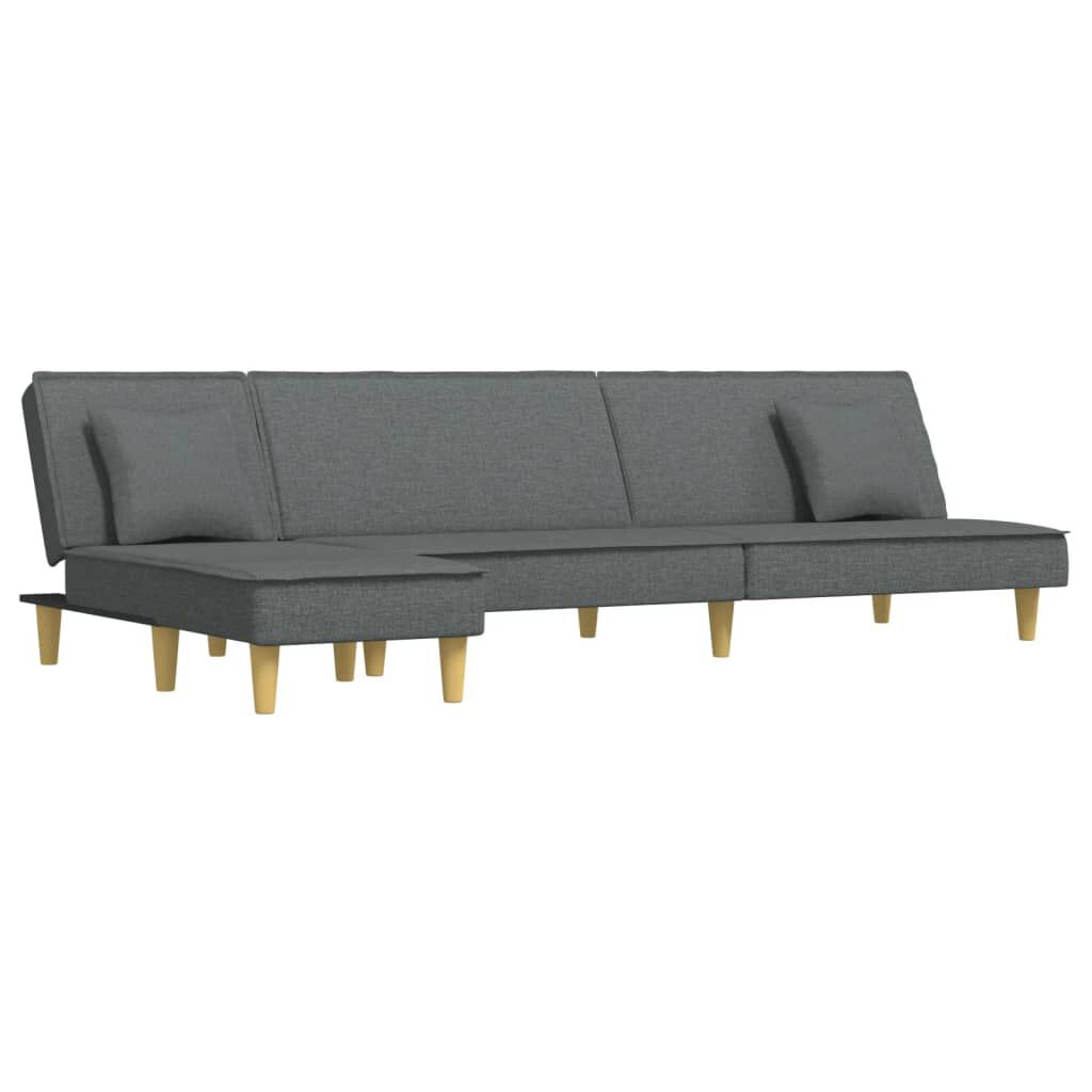 vidaXL Καναπές Κρεβάτι Γωνιακός Σκούρο Γκρι 255x140x70 εκ. Υφασμάτινος