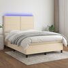 vidaXL &Kappa;&rho;&epsilon;&beta;ά&tau;&iota; Boxspring &mu;&epsilon; &Sigma;&tau;&rho;ώ&mu;&alpha; & LED &Kappa;&rho;&epsilon;&mu; 140x190 &epsilon;&kappa;. &Upsilon;&phi;&alpha;&sigma;&mu;ά&tau;&iota;&nu;&omicron;