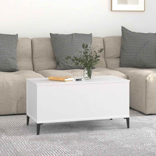 vidaXL Τραπεζάκι Σαλονιού Λευκό 90x44,5x45 εκ. από Επεξεργασμένο Ξύλο