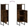 vidaXL Ντουλάπι Μπάνιου Καπνιστή Δρυς 33x33x120,5 εκ. Επεξεργ. Ξύλο