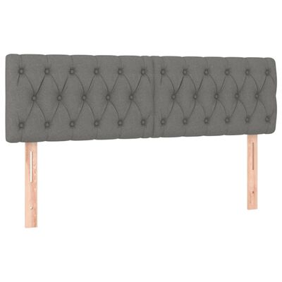 vidaXL Κρεβάτι Boxspring με Στρώμα Σκούρο Γκρι 140x190 εκ. Υφασμάτινο