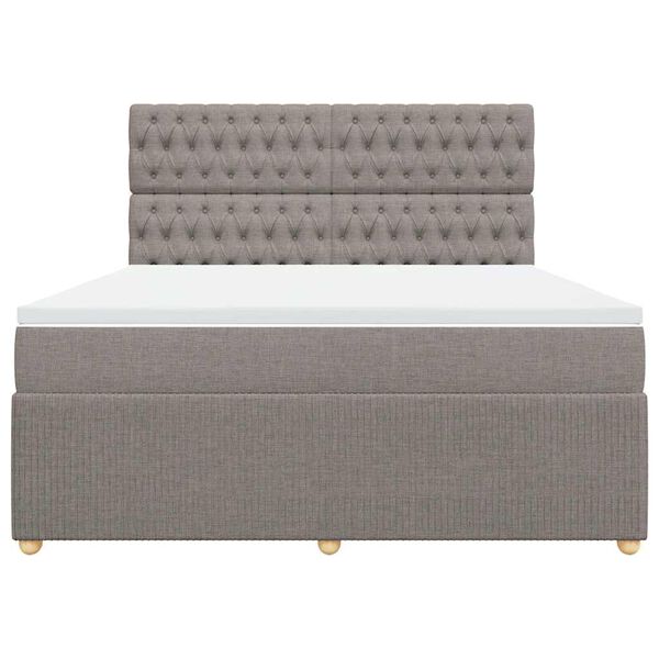 vidaXL &Kappa;&rho;&epsilon;&beta;ά&tau;&iota; Boxspring &mu;&epsilon; &Sigma;&tau;&rho;ώ&mu;&alpha; Taupe 180x200 &epsilon;&kappa;. &Upsilon;&phi;&alpha;&sigma;&mu;ά&tau;&iota;&nu;&omicron;