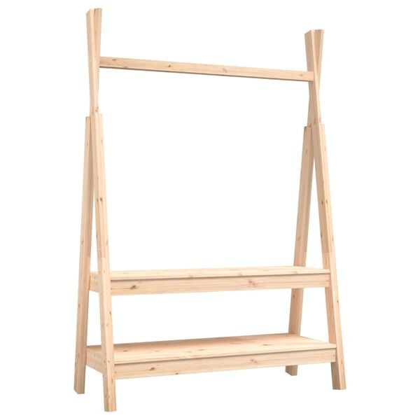 vidaXL Κρεμάστρα Ρούχων 100 x 45,5 x 150 εκ. από Μασίφ Ξύλο Πεύκου