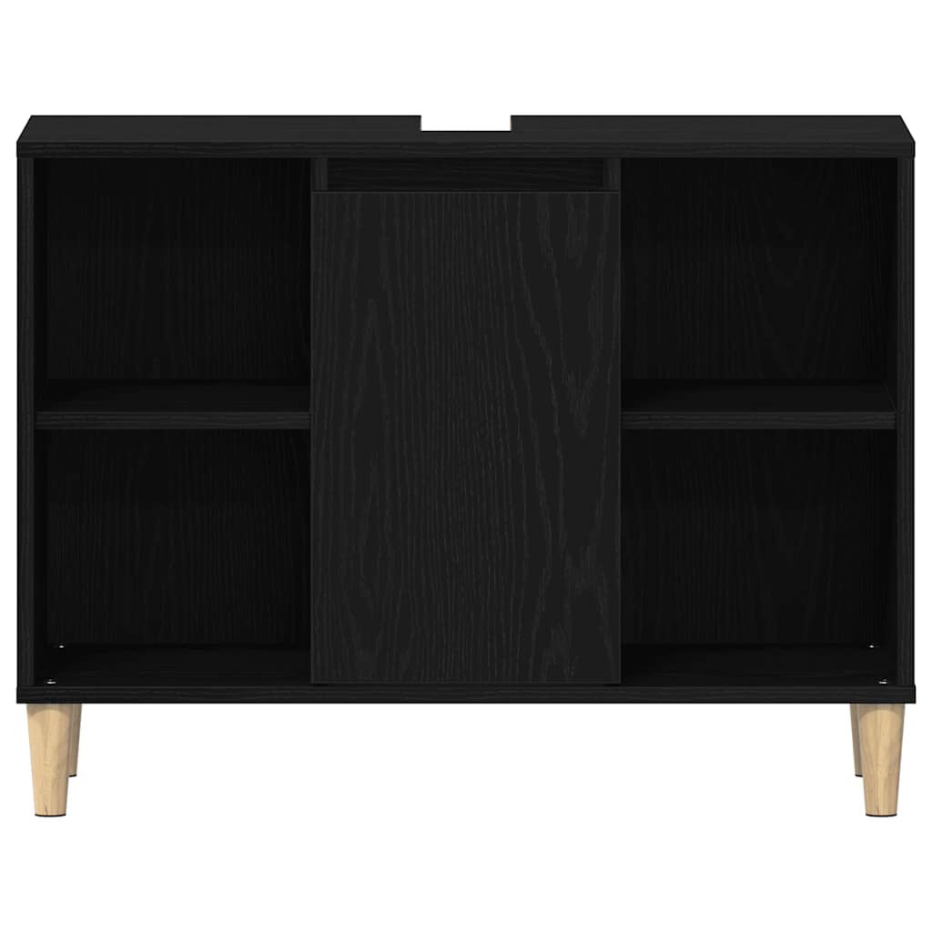 vidaXL Ντουλάπι Νιπτήρα Μαύρο Δρυς 80x33x60 εκ. από Τεχνητό Ξύλο