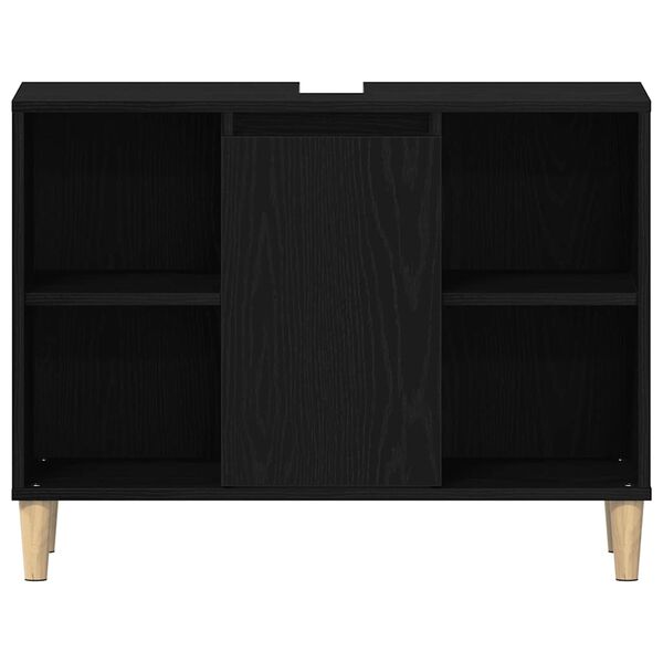 vidaXL Ντουλάπι Νιπτήρα Μαύρο Δρυς 80x33x60 εκ. από Τεχνητό Ξύλο