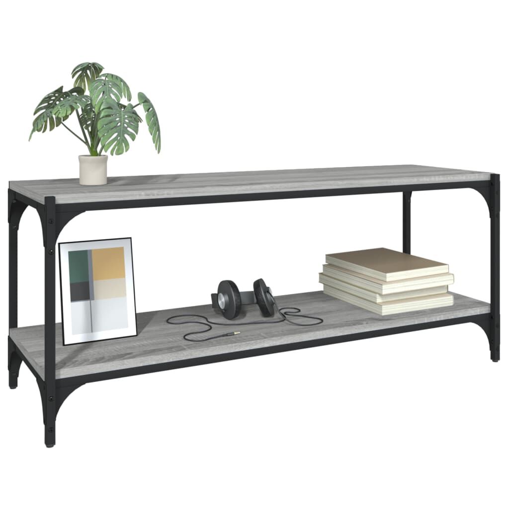 vidaXL Έπιπλο Τηλεόρασης Γκρι Sonoma 100x33x41 εκ. Επεξ. Ξύλο & Ατσάλι