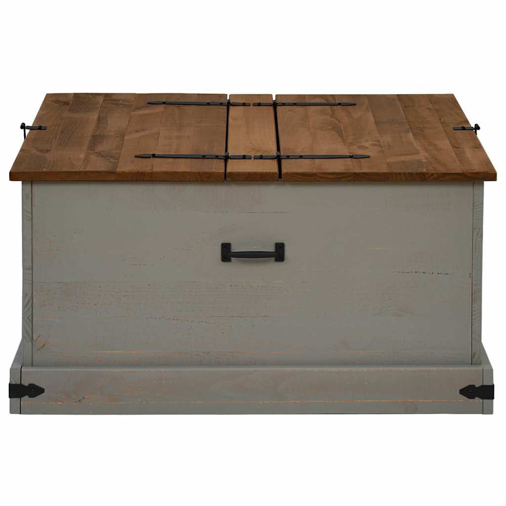vidaXL Σεντούκι αποθήκευσης HALDEN γκρι 91x91x47 cm μασίφ ξύλο πεύκο