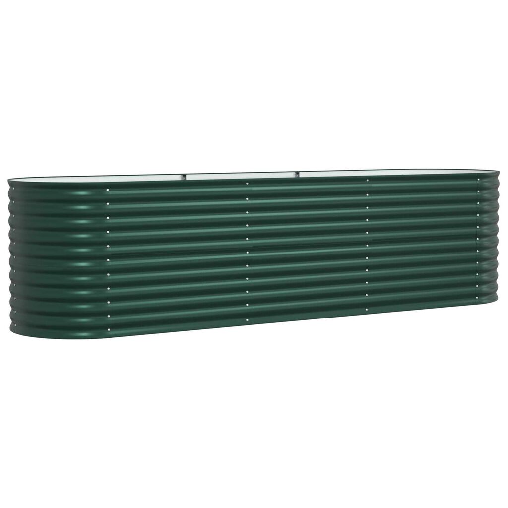 vidaXL Υψωμένο Κρεβάτι Κήπου Πράσινο 320x80x81 εκ από Γαλβανισμένο Χάλυβα