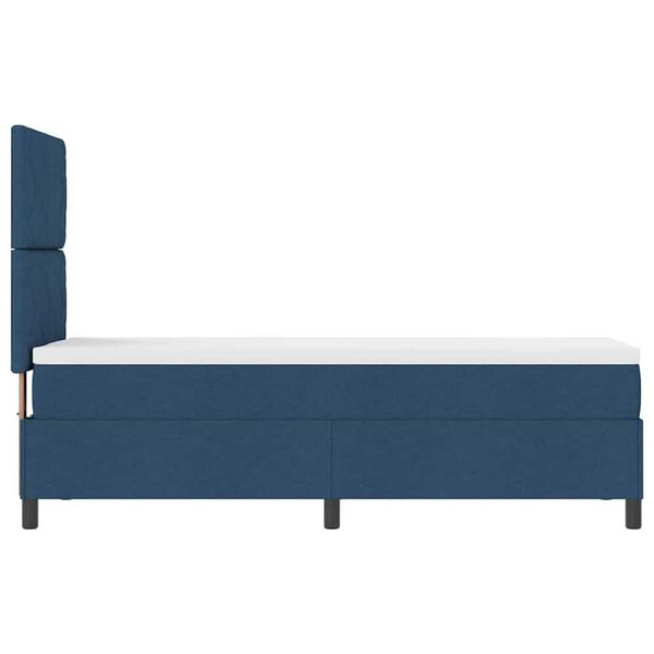 vidaXL Κρεβάτι με ελατήρια με στρώμα Μπλε 80 x 200 cm ύφασμα