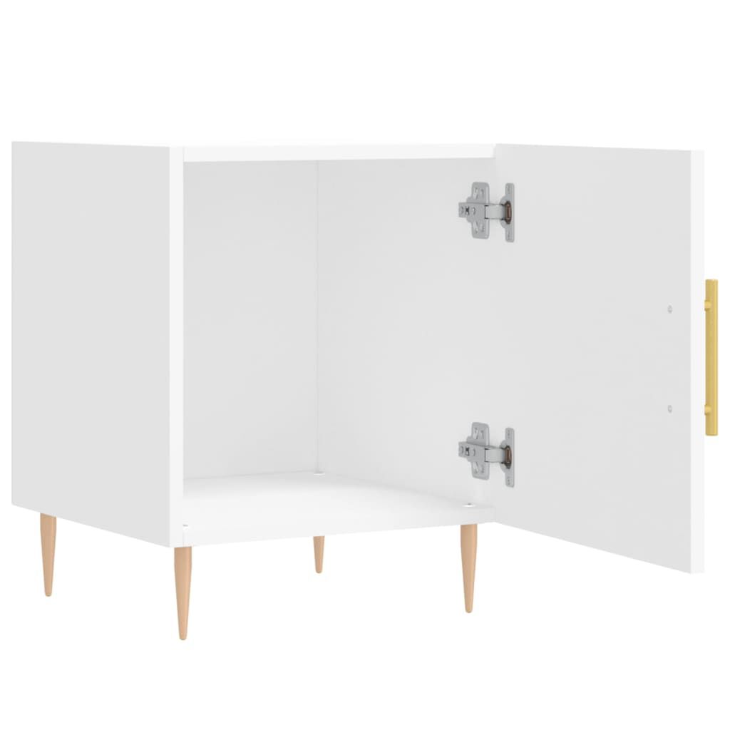 vidaXL Κομοδίνα 2 τεμ. Λευκά 40 x 40 x 50 εκ. από Επεξεργασμένο Ξύλο