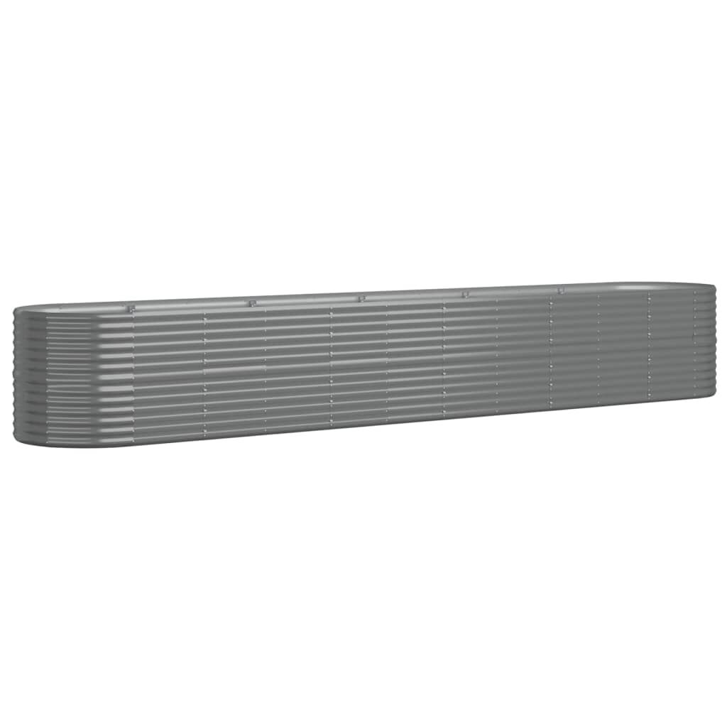 vidaXL Ζαρντινιέρα Γκρι 440x80x68 εκ. Ατσάλι με Ηλεκτρ. Βαφή Πούδρας