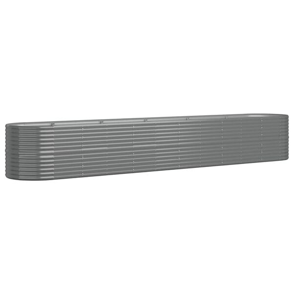 vidaXL Ζαρντινιέρα Γκρι 440x80x68 εκ. Ατσάλι με Ηλεκτρ. Βαφή Πούδρας