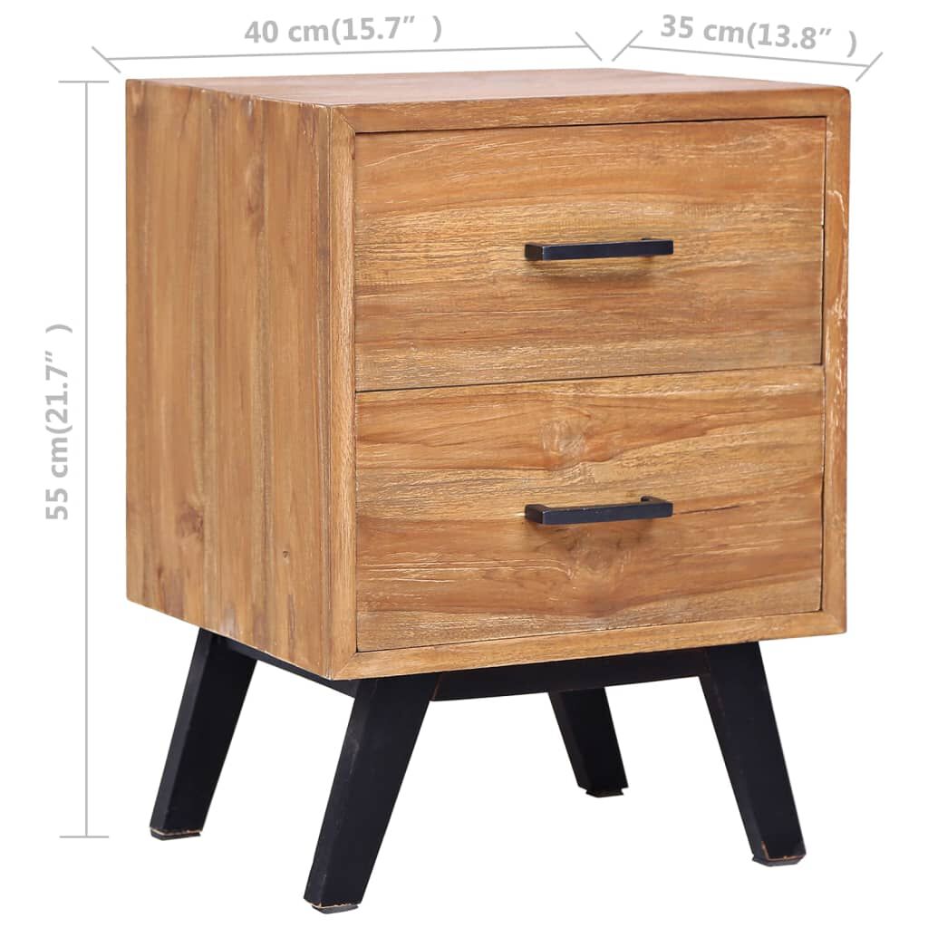 vidaXL Κομοδίνο 40 x 35 x 55 εκ. από Μασίφ Ξύλο Teak