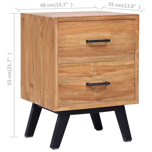 vidaXL Κομοδίνο 40 x 35 x 55 εκ. από Μασίφ Ξύλο Teak