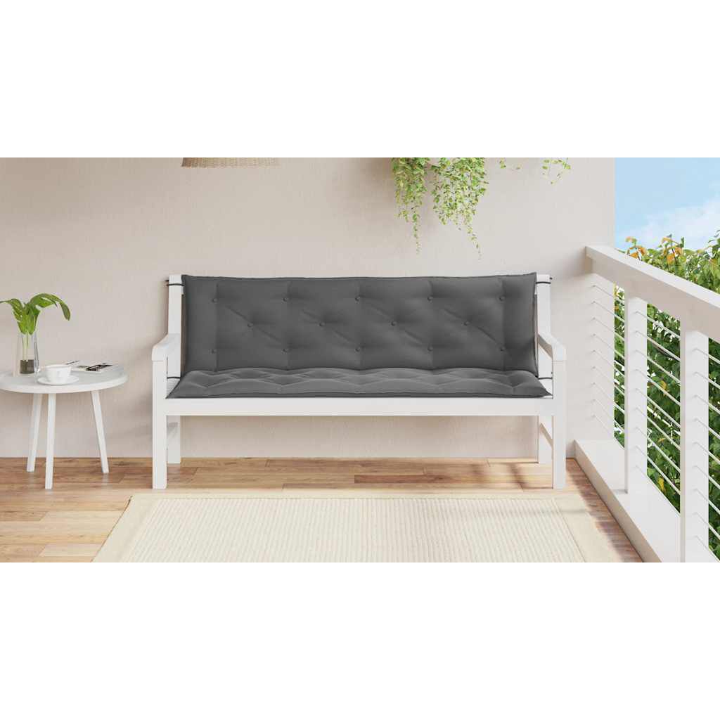 vidaXL Μαξιλάρι Πάγκου Κήπου Ανθρακί 150x(50+50)x7 εκ. Ύφασμα Oxford