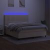 vidaXL &Kappa;&rho;&epsilon;&beta;ά&tau;&iota; Boxspring &mu;&epsilon; &Sigma;&tau;&rho;ώ&mu;&alpha; & LED &Kappa;&rho;&epsilon;&mu; 160x200 &epsilon;&kappa;. &Upsilon;&phi;&alpha;&sigma;&mu;ά&tau;&iota;&nu;&omicron;