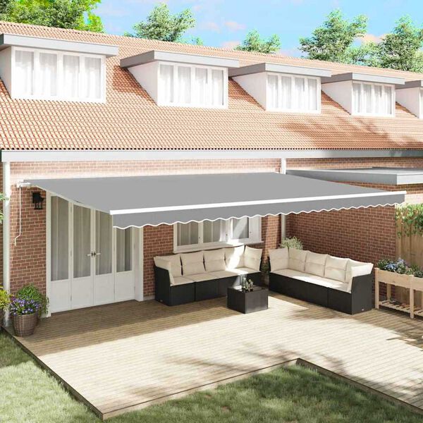 vidaXL Αντιανεμικό Λευκό 6 x 3 m Μέταλλο