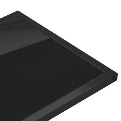 vidaXL Τραπέζι Υπολογιστή Βοηθητικό Μαύρο 50x35x65 εκ. Ψημένο Γυαλί