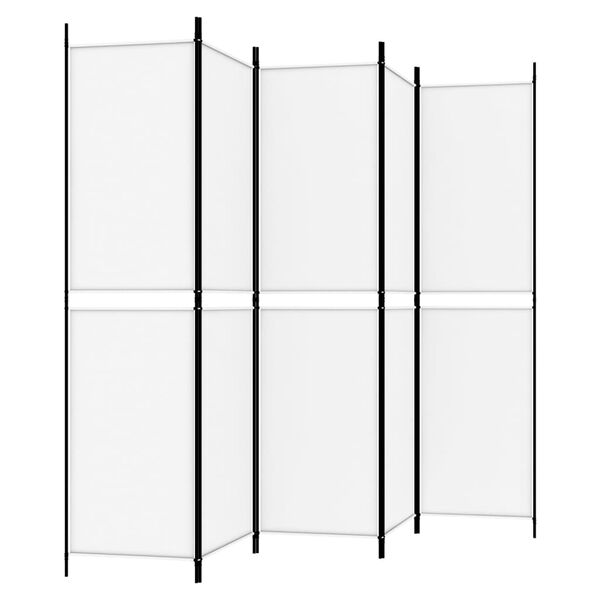 vidaXL Διαχωριστικό Δωματίου με 5 Πάνελ Λευκό 250x200 εκ. από Ύφασμα