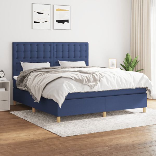 vidaXL &Kappa;&rho;&epsilon;&beta;ά&tau;&iota; Boxspring &mu;&epsilon; &Sigma;&tau;&rho;ώ&mu;&alpha; &Mu;&pi;&lambda;&epsilon; 160x200 &epsilon;&kappa;. &Upsilon;&phi;&alpha;&sigma;&mu;ά&tau;&iota;&nu;&omicron;