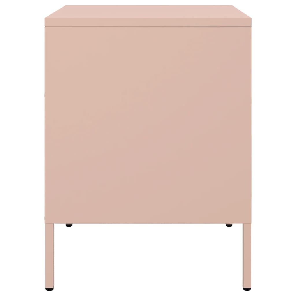 vidaXL Κομοδίνο Ροζ 36x39x50,5 εκ. από Χάλυβα