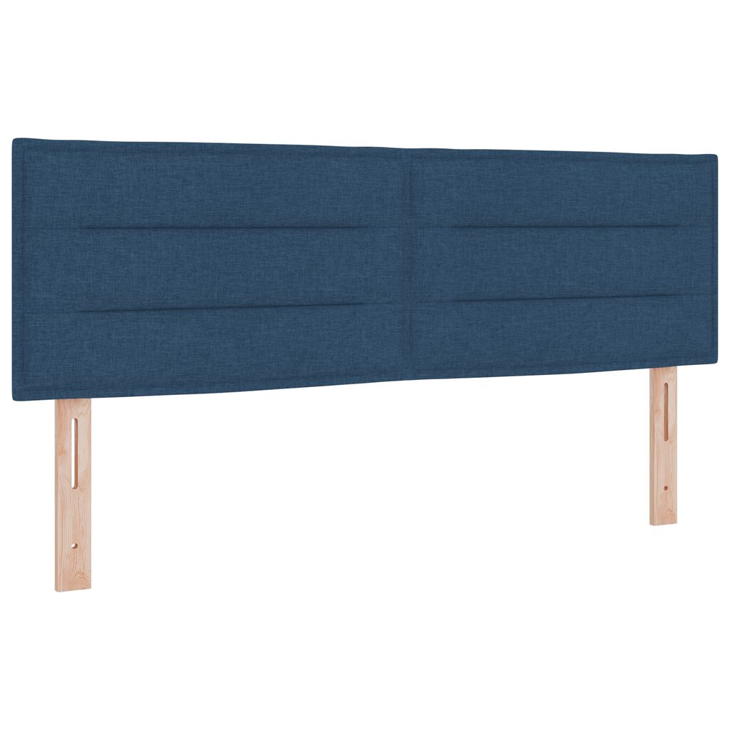 vidaXL κρεβάτι box spring με στρώμα και LED μπλε 140x190 εκ. ύφασμα