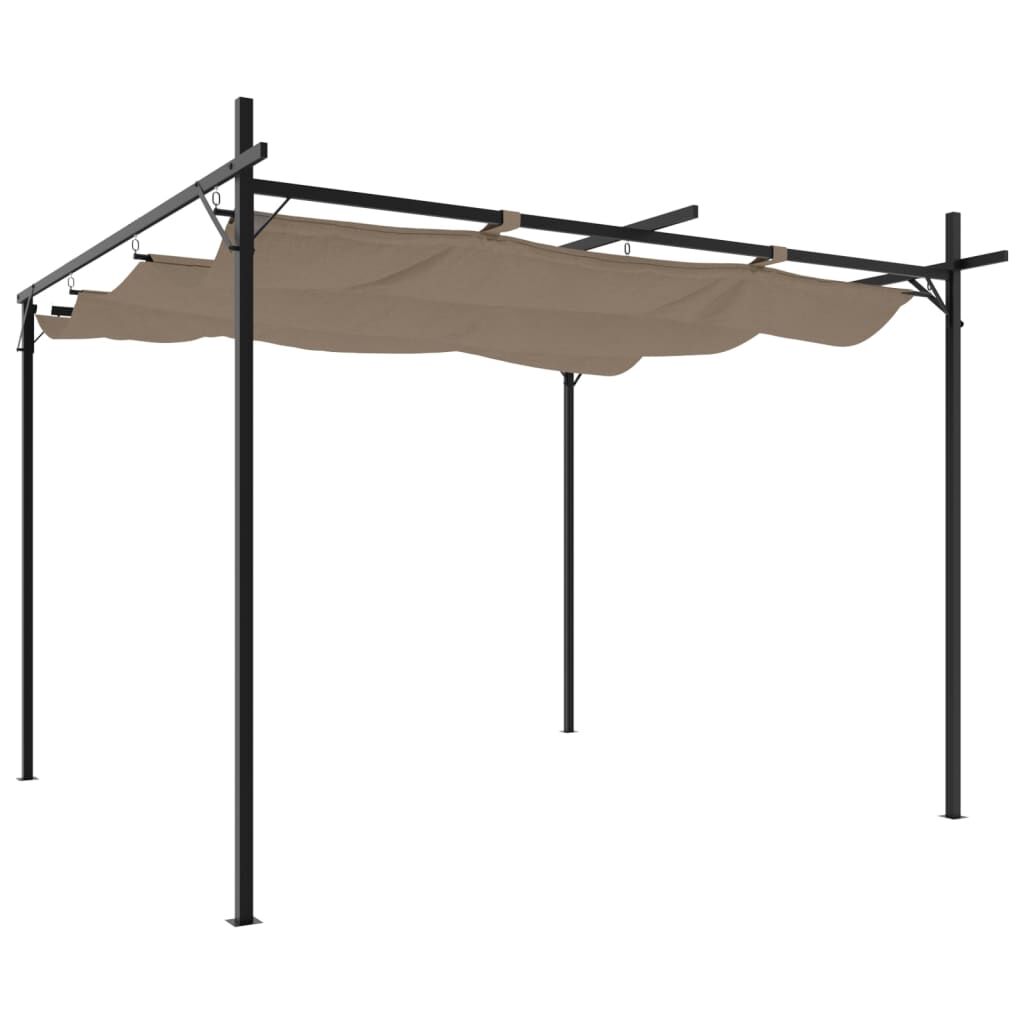 vidaXL Πέργκολα με Πτυσσόμενη Οροφή Taupe 295 x 292 x 230 εκ.