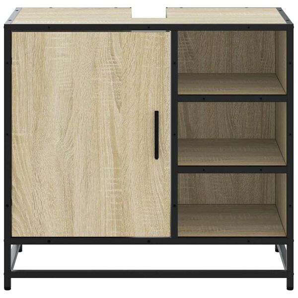 vidaXL Ντουλάπι Νιπτήρα Μπάνιου Sonoma Δρυς 65x33x60 εκ. Επεξ. Ξύλο