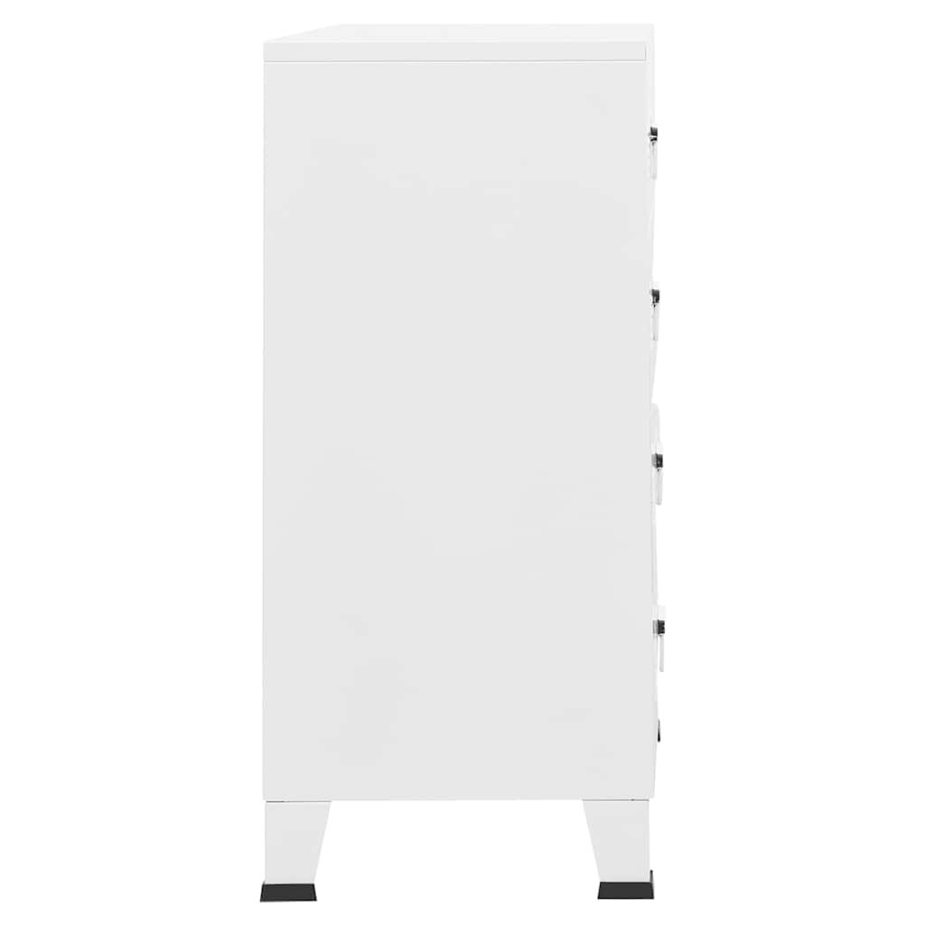 vidaXL Συρταριέρα Βιομηχανική Λευκή 78 x 40 x 93 εκ. Μεταλλική