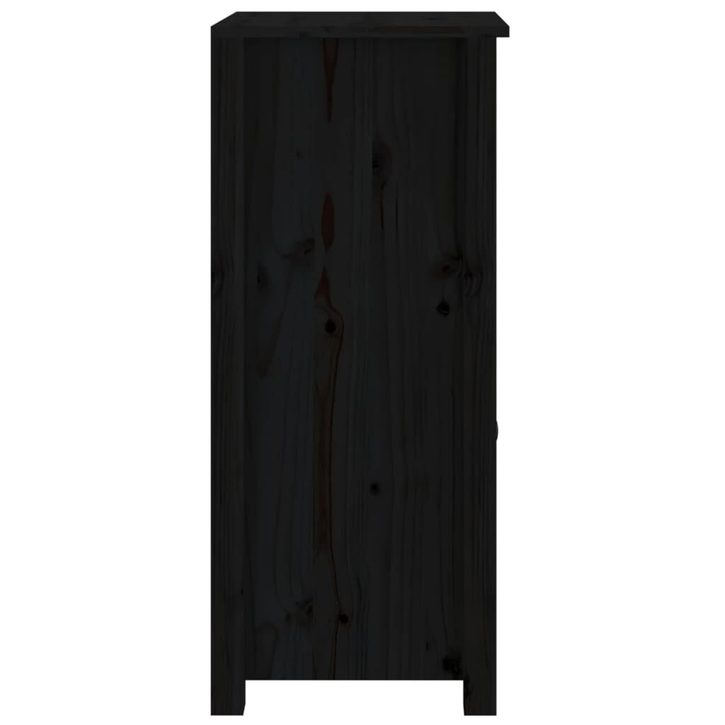vidaXL Ντουλάπια 2 τεμ. Μαύρα 40x35x80 εκ. από Μασίφ Ξύλο Πεύκου