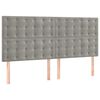 vidaXL Πλαίσιο Κρεβατιού με Κεφαλάρι Αν. Γκρι 180x200 εκ. Βελούδινο